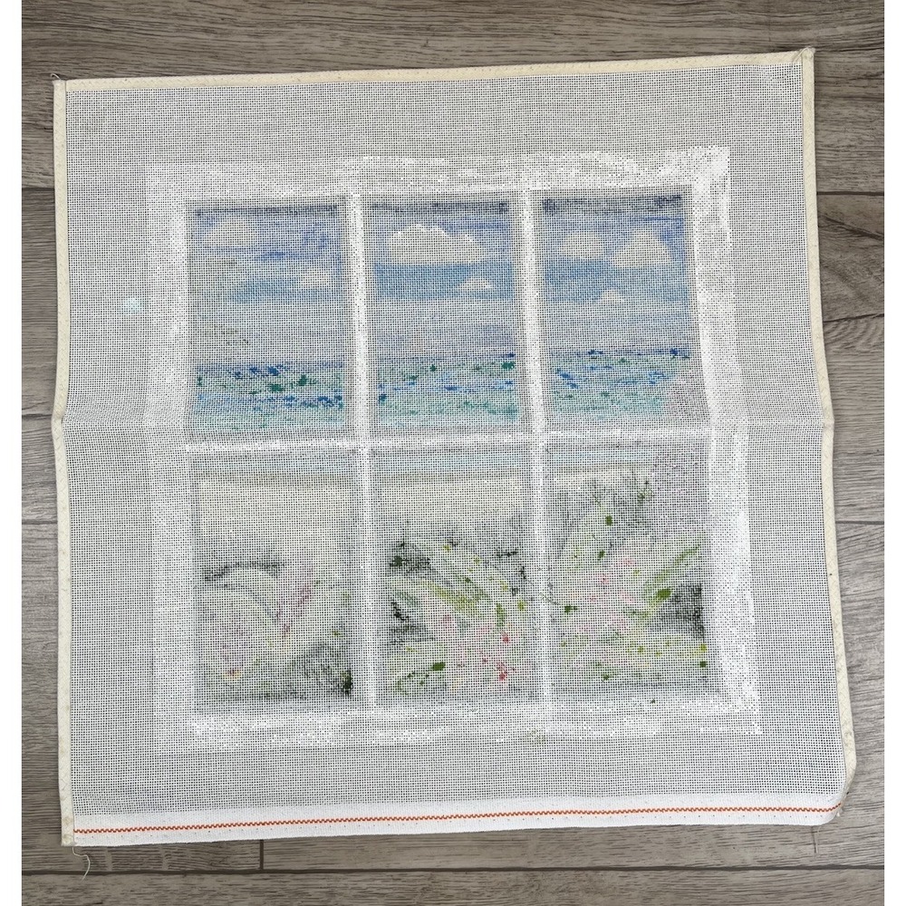 Suzanne Handpainted HP Needlepoint Canvas - Tropical Beach Window View - Picture 9 of 10